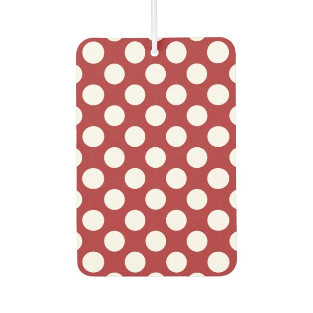 Red Polka Dots, Polka Dot Pattern, Dots, Dotted Car Air Freshener (Front)