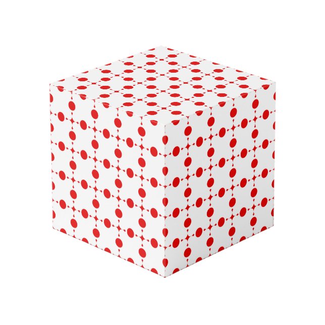 Red Polka Dots, Polka Dot Pattern, Dots, Dotted Cube (Front Angled)