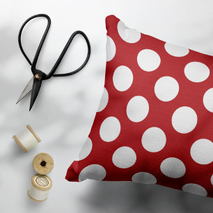Red Polka Dots, Polka Dot Pattern, Dots, Dotted Decorative Cushion