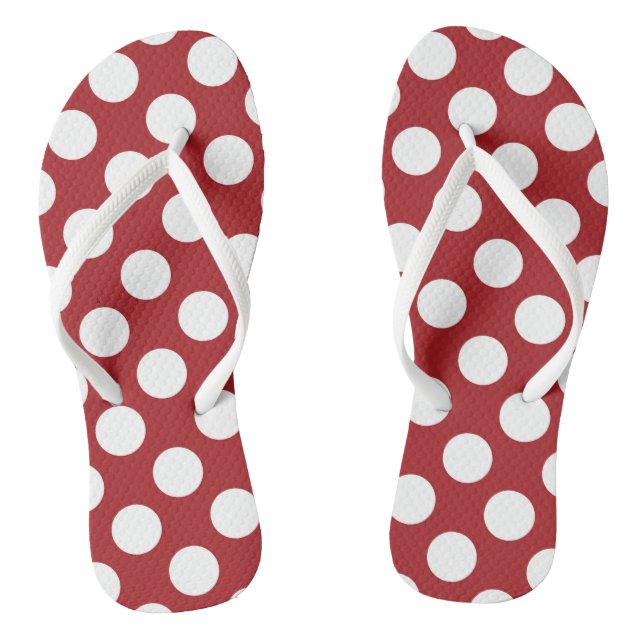 Red Polka Dots, Polka Dot Pattern, Dots, Dotted Flip Flops (Footbed)