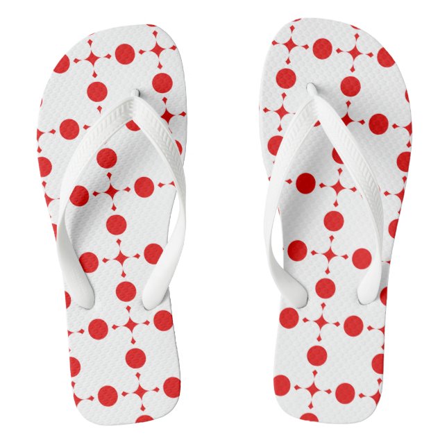 Red Polka Dots, Polka Dot Pattern, Dots, Dotted Flip Flops (Footbed)