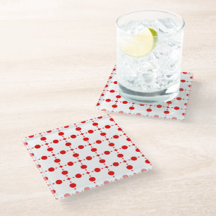 Red Polka Dots, Polka Dot Pattern, Dots, Dotted Glass Coaster