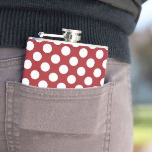 Red Polka Dots, Polka Dot Pattern, Dots, Dotted Hip Flask