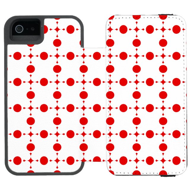 Red Polka Dots, Polka Dot Pattern, Dots, Dotted Incipio iPhone Wallet Case (Folio Open)