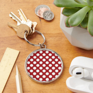 Red Polka Dots, Polka Dot Pattern, Dots, Dotted Key Ring