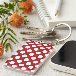 Red Polka Dots, Polka Dot Pattern, Dots, Dotted Key Ring
