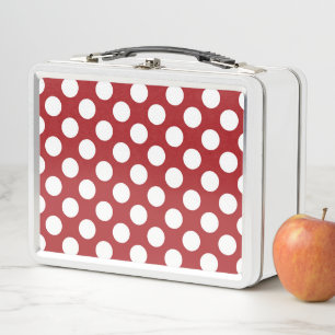Red Polka Dots, Polka Dot Pattern, Dots, Dotted Metal Lunch Box