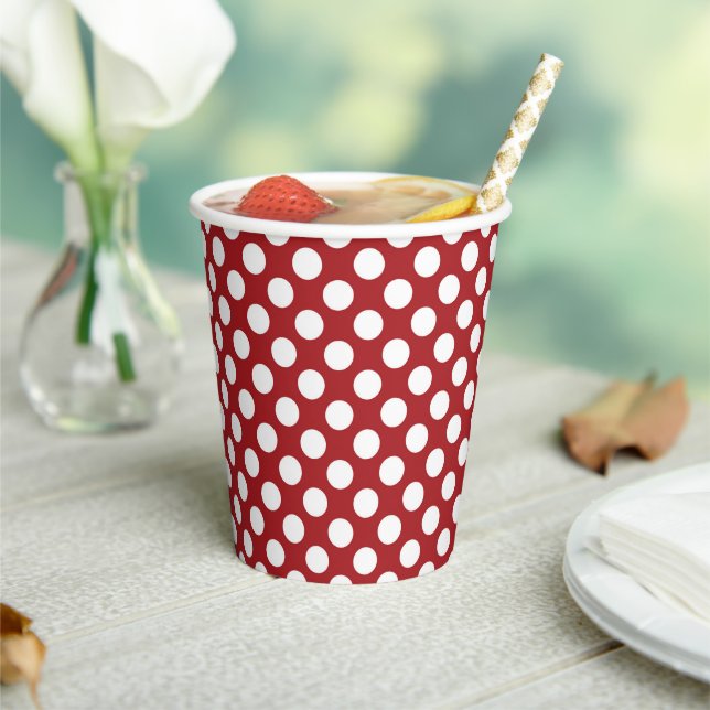 Red Polka Dots, Polka Dot Pattern, Dots, Dotted Paper Cups (Insitu)