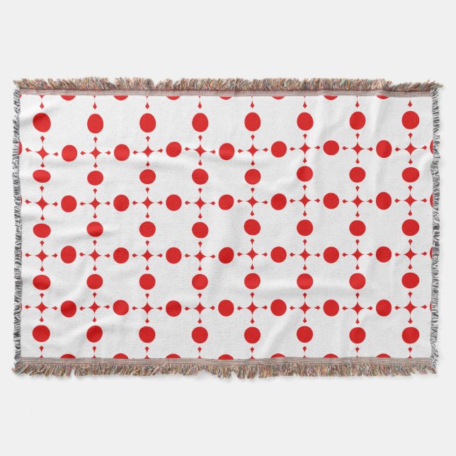 Red Polka Dots, Polka Dot Pattern, Dots, Dotted Throw Blanket (Front)