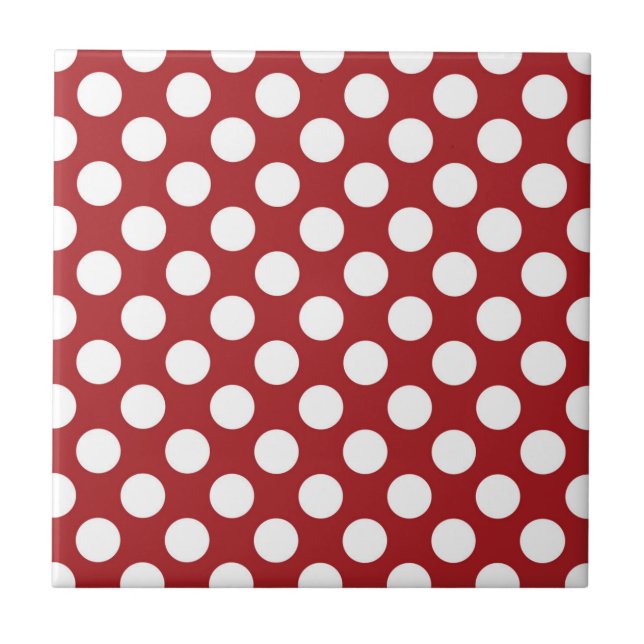 Red Polka Dots, Polka Dot Pattern, Dots, Dotted Tile (Front)