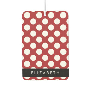 Red Polka Dots, Polka Dot Pattern, Your Name Car Air Freshener