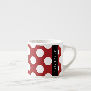 Red Polka Dots, Polka Dot Pattern, Your Name Espresso Cup