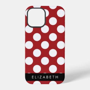 Red Polka Dots, Polka Dot Pattern, Your Name iPhone 12 Pro Case