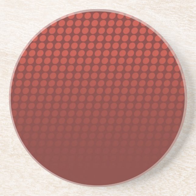 Red Polka Dots Sandstone Coaster (Front)