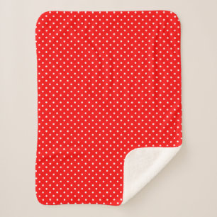 Red Polka Dots Sherpa Blanket