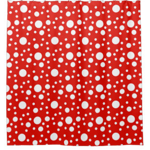 Red Polka Dots Shower Curtain