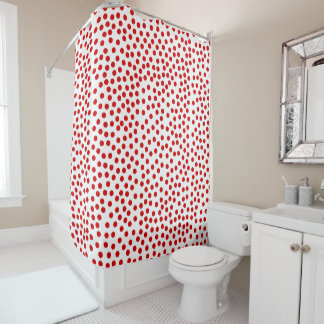 Red Polka Dots Shower Curtain