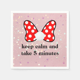 Red polka dots vibrant Ribbon Napkin