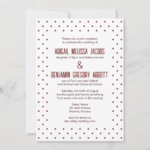 Red Polka Dots with 2 Sets Groom's Parents Invitation