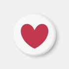 Red polka hearts on white