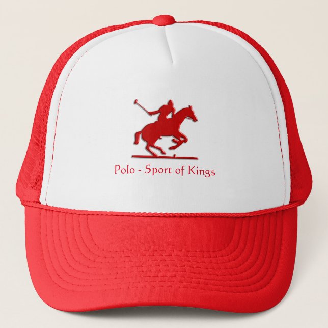 Red Polo Pony and Rider Trucker Hat (Front)