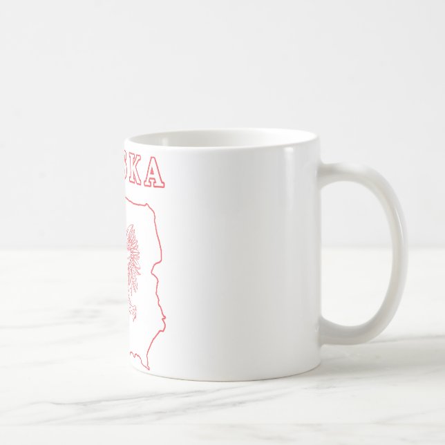 Red Polska Map With Eagle Coffee Mug (Right)