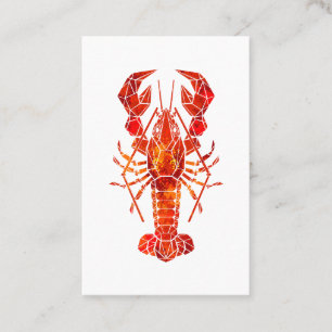 Red polygonal lobster appointment card