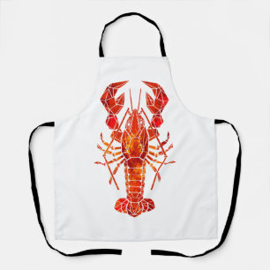 Red polygonal lobster apron