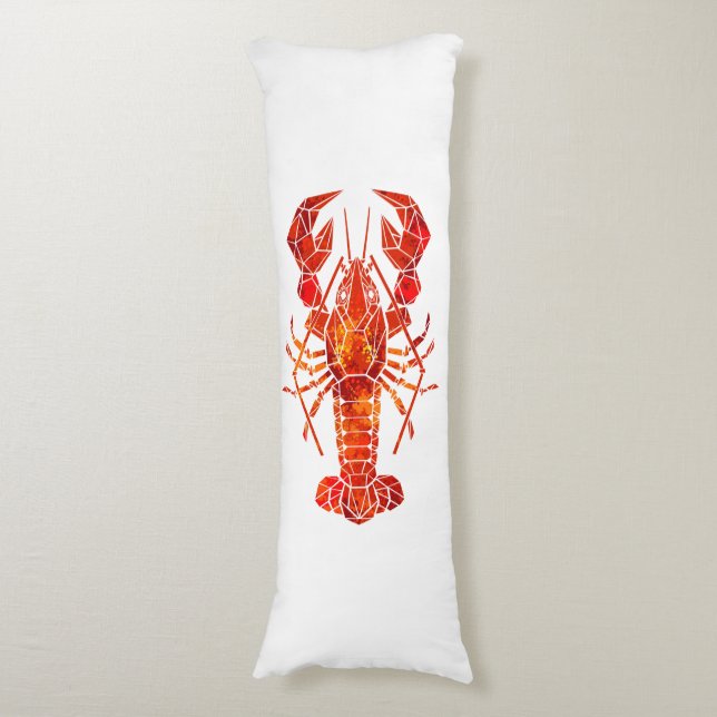 Red polygonal lobster body cushion (Front Vertical)