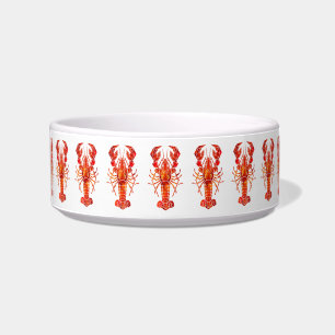 Red polygonal lobster bowl