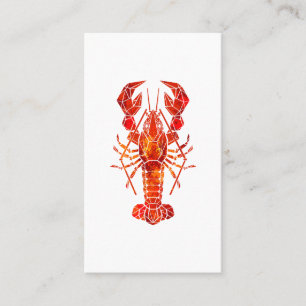 Red polygonal lobster business card
