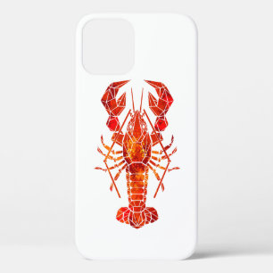 Red polygonal lobster iPhone 12 pro case