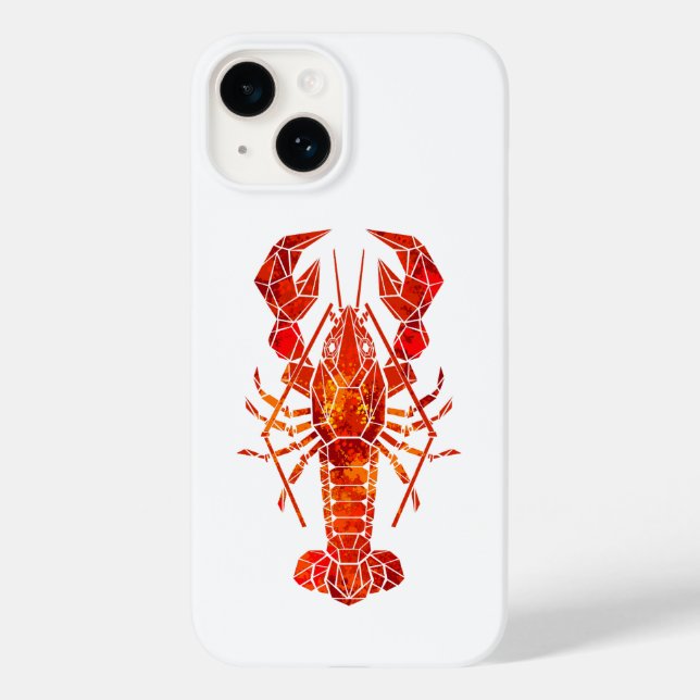 Red polygonal lobster Case-Mate iPhone case (Back)