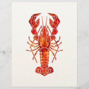 Red polygonal lobster custom letterhead