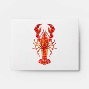 Red polygonal lobster envelope