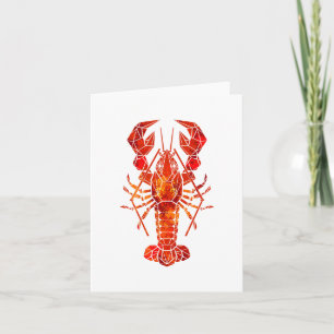 Red polygonal lobster holiday card