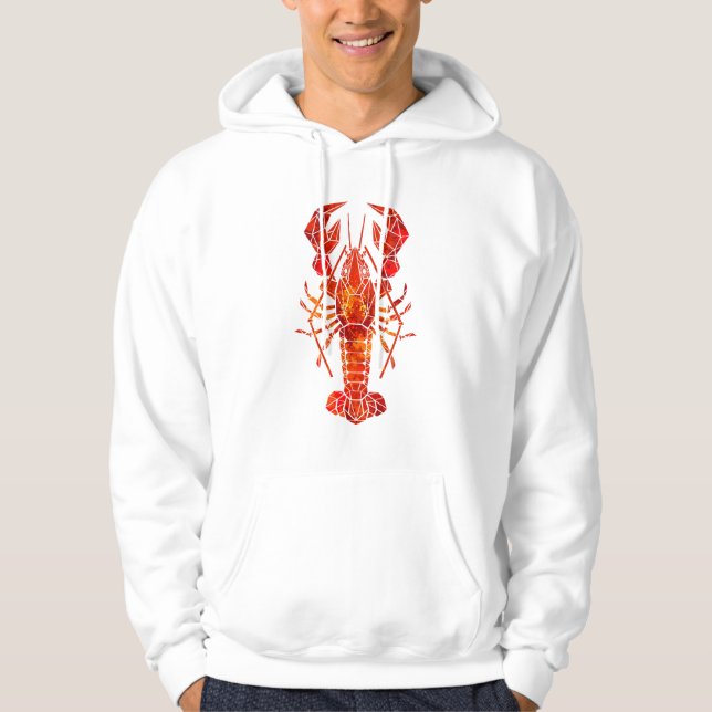 Red polygonal lobster hoodie (Front)