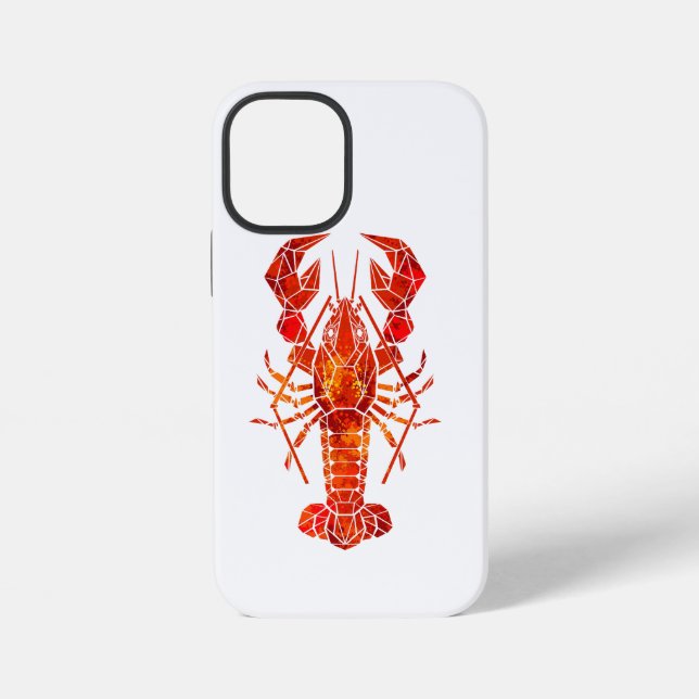 Red polygonal lobster iPhone case (Back)