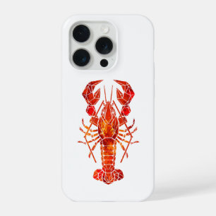 Red polygonal lobster iPhone 15 pro case