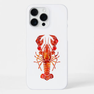 Red polygonal lobster iPhone 16 pro max case