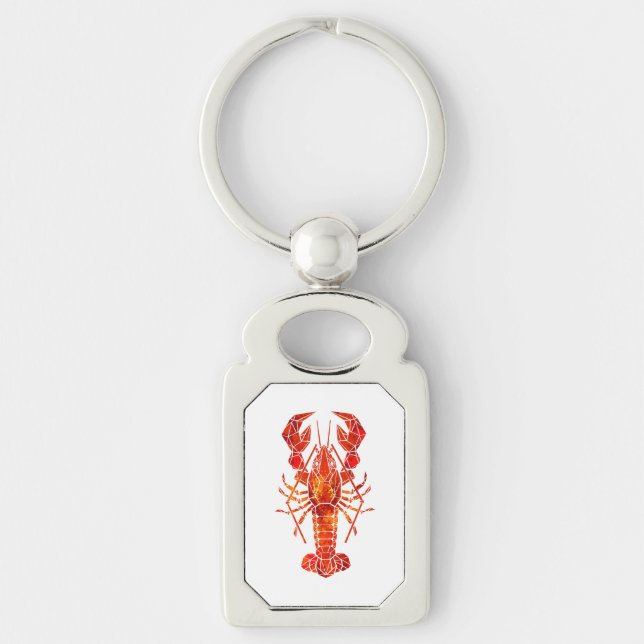 Red polygonal lobster key ring (Front)