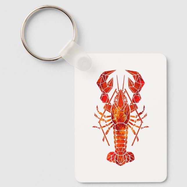 Red polygonal lobster key ring (Front)