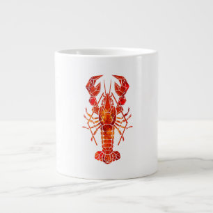 Red polygonal lobster large coffee mug