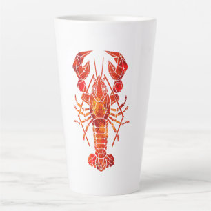 Red polygonal lobster latte mug