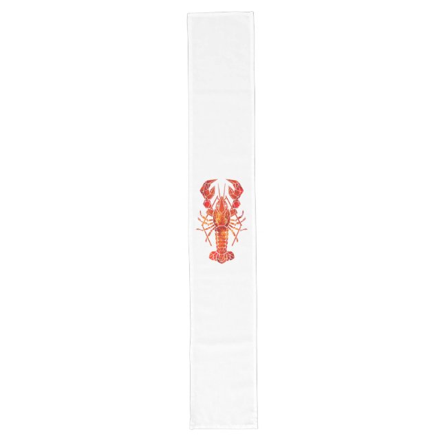 Red polygonal lobster long table runner (Front)