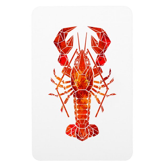 Red polygonal lobster magnet (Vertical)