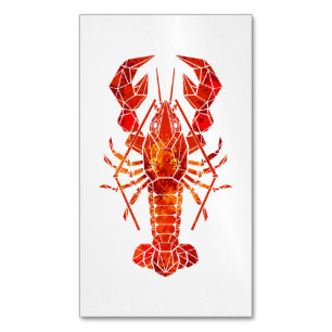 Red polygonal lobster 	Magnetic business card