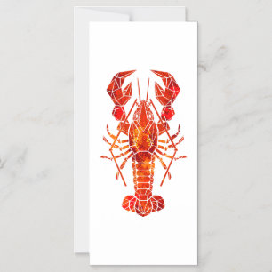 Red polygonal lobster magnetic invitation