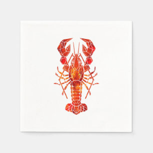 Red polygonal lobster napkin