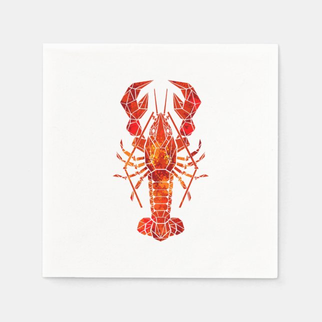 Red polygonal lobster napkin (Front)